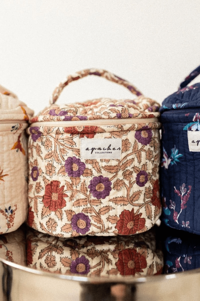 Trousse de toilette vanity Tara Cœur Macadamia Fire - Apaches Collections