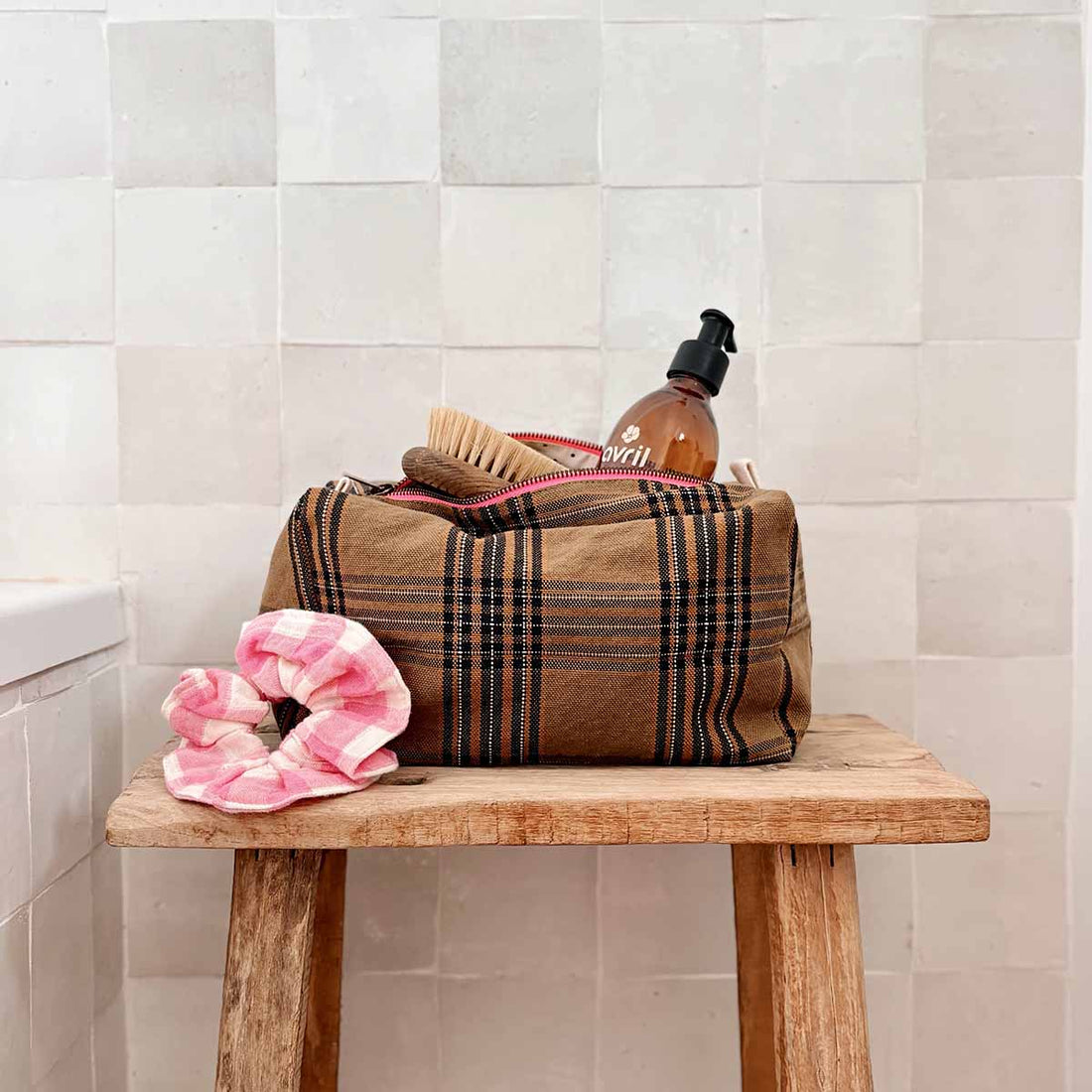 Trousse de toilette Vic Tartan - Rose in April - Lili Margaret