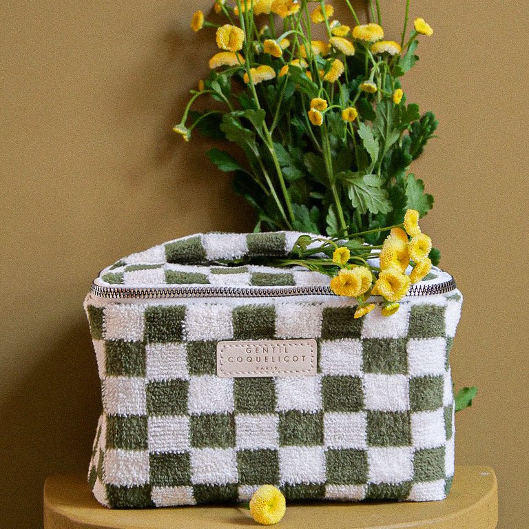 Vanity souple en éponge damier (5 coloris)
