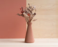 Vase en bois recyclé ishi terracotta - minimum design