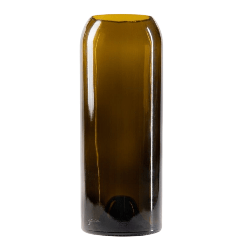 Grand vase verre recyclé brun - plates & culotées