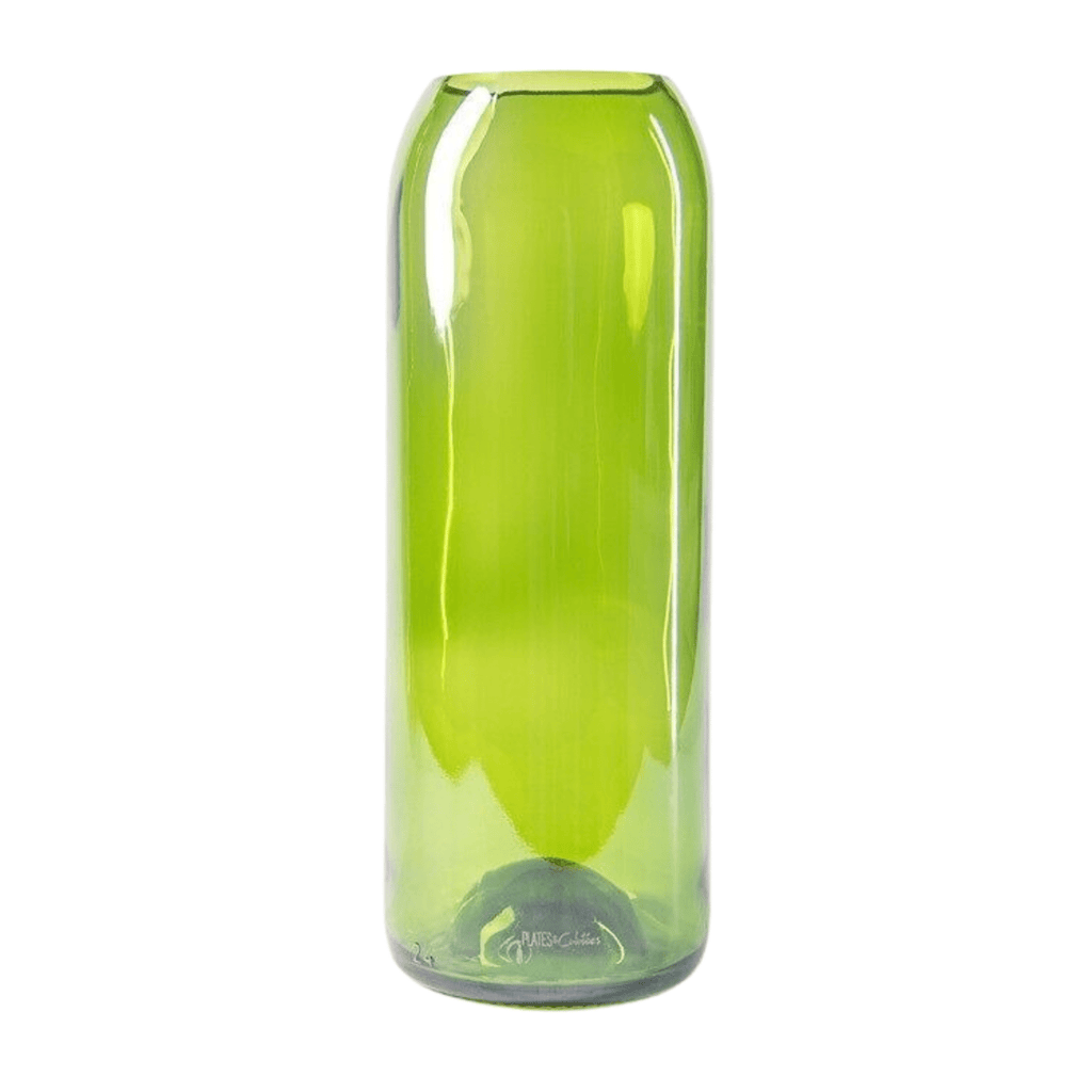 Vase verre recyclé vert - plates & culotées