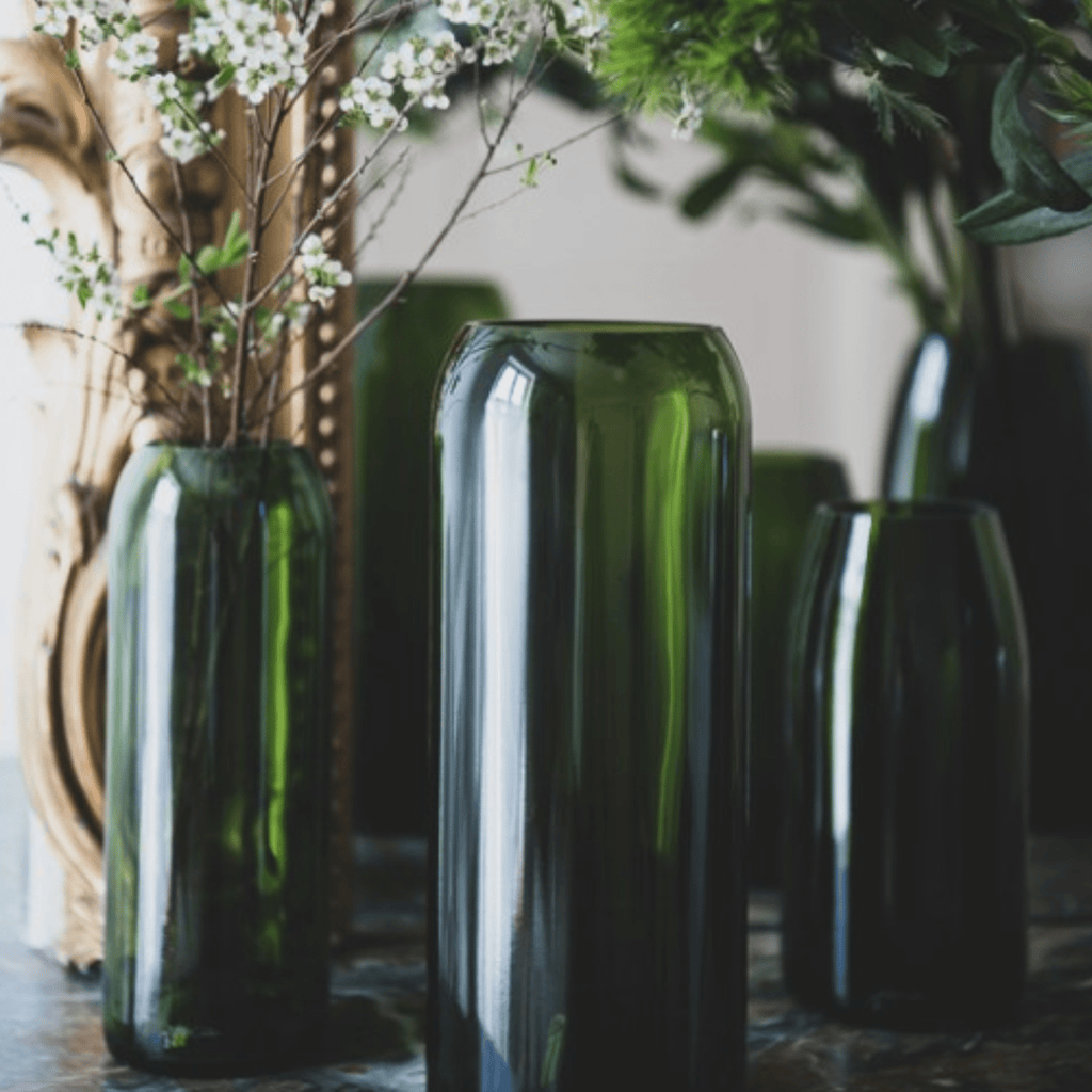 Vase verre recyclé vert - plates & culotées