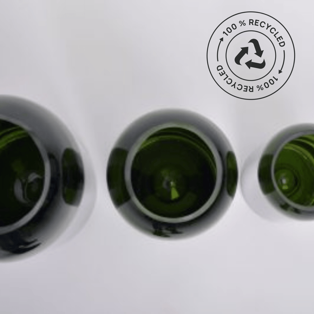 Vase verre recyclé vert - plates & culotées