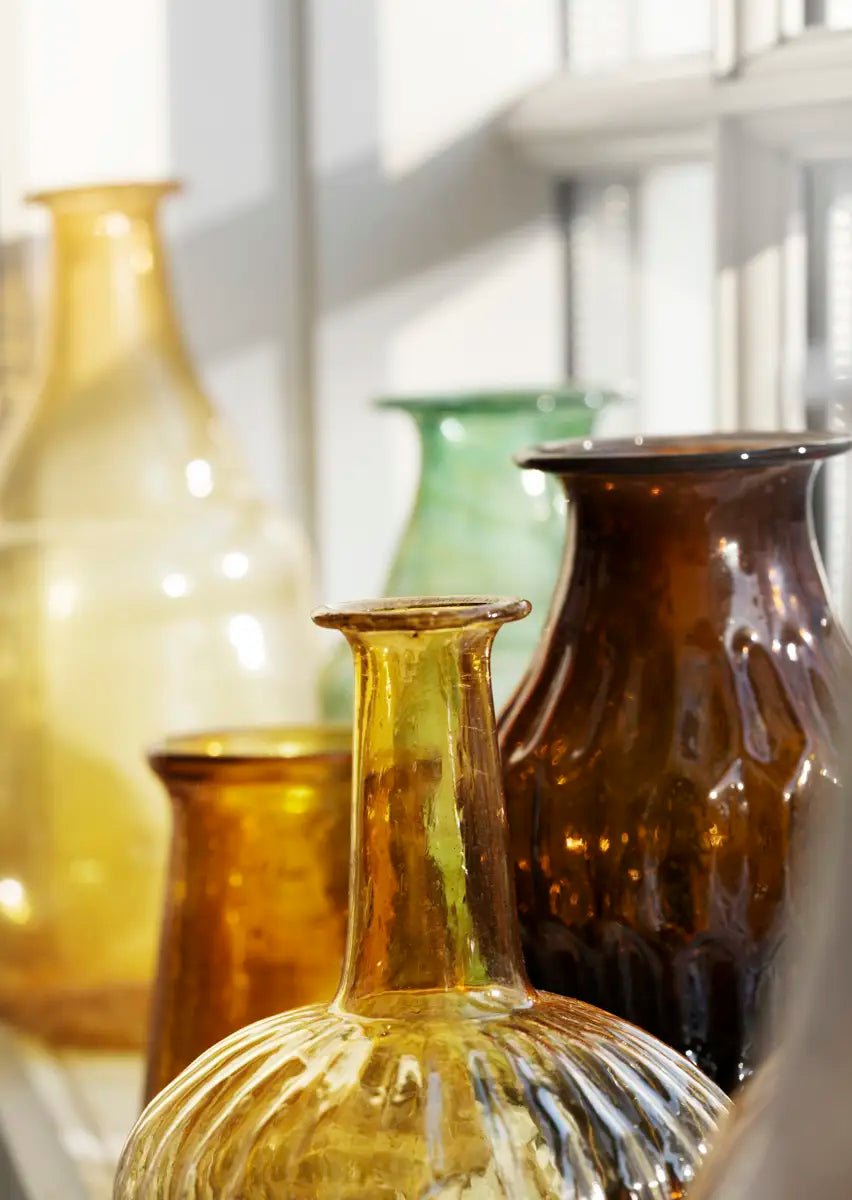 Vase en verre recyclé jaune - Madam Stoltz