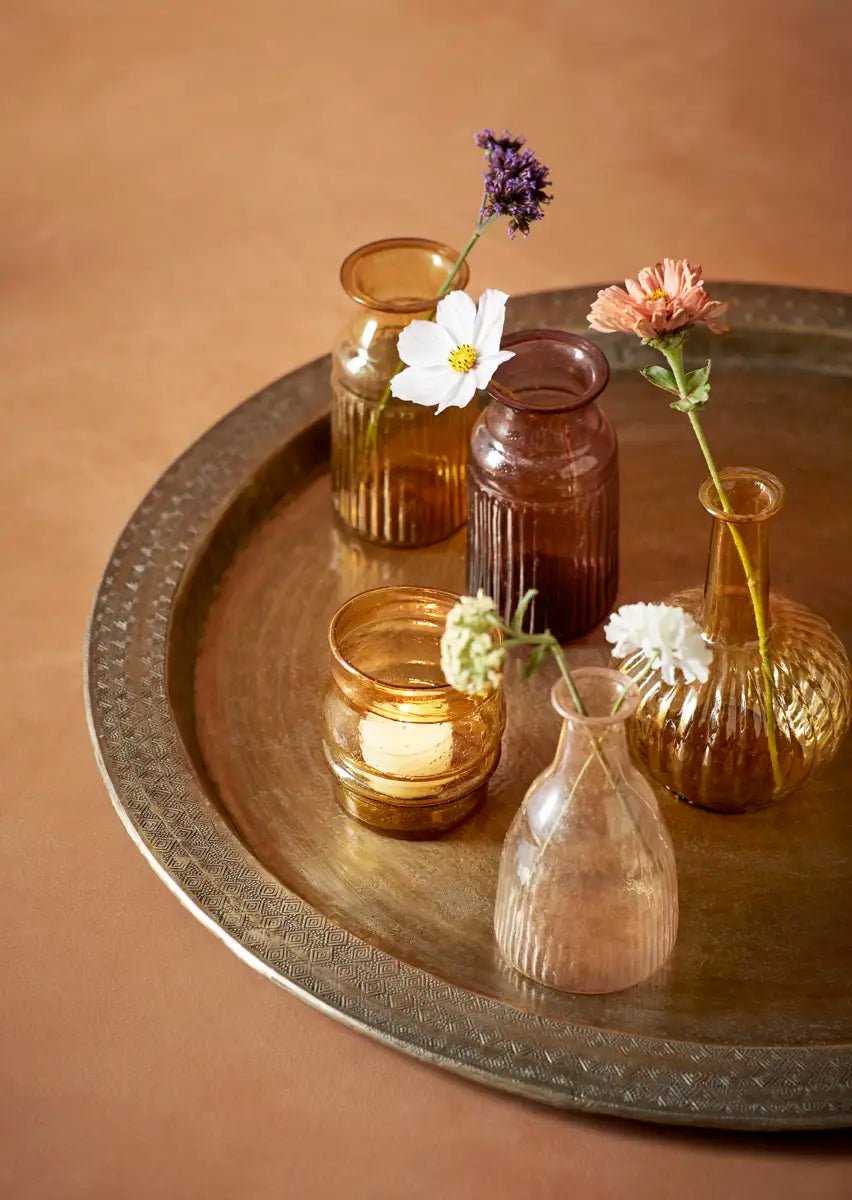 Vase en verre recyclé jaune - Madam Stoltz