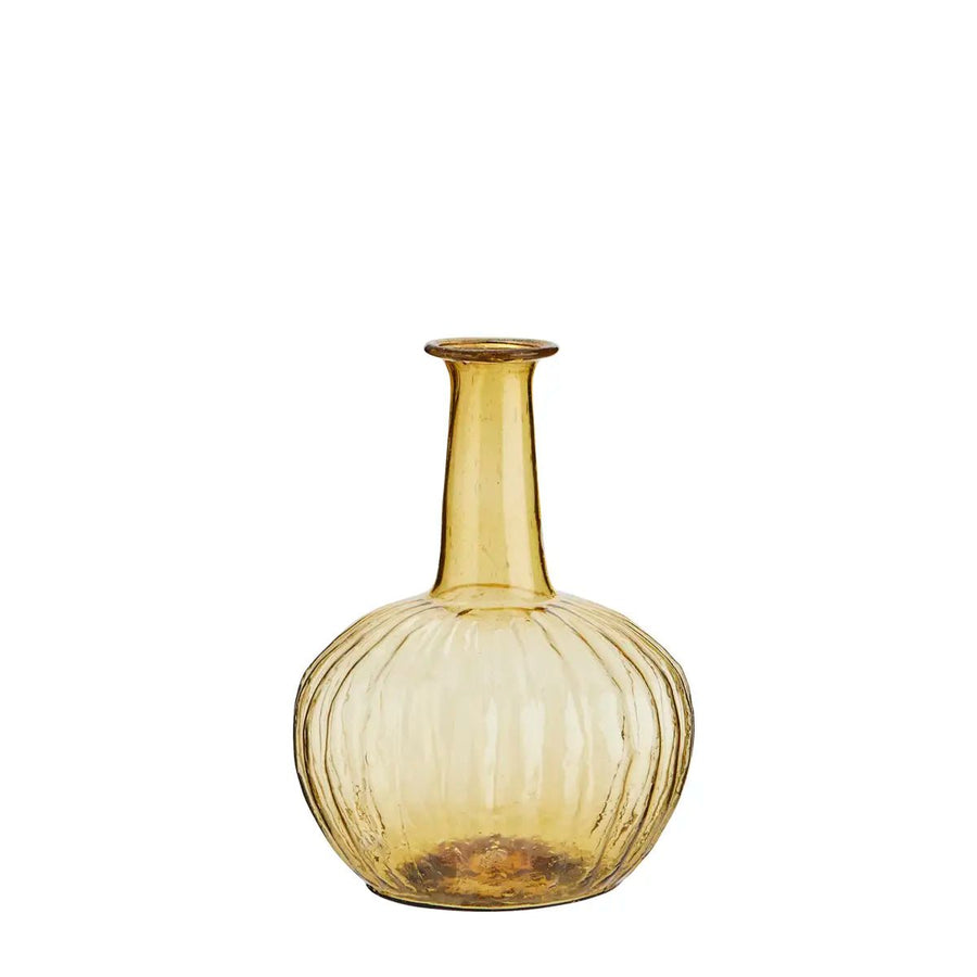 Petit vase en verre recyclé coloré jaune