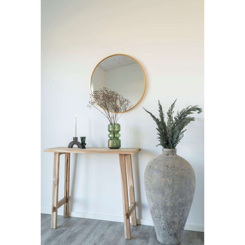 Vase vert en verre strié