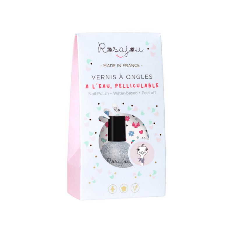 Vernis enfant à l'eau pailleté argenté