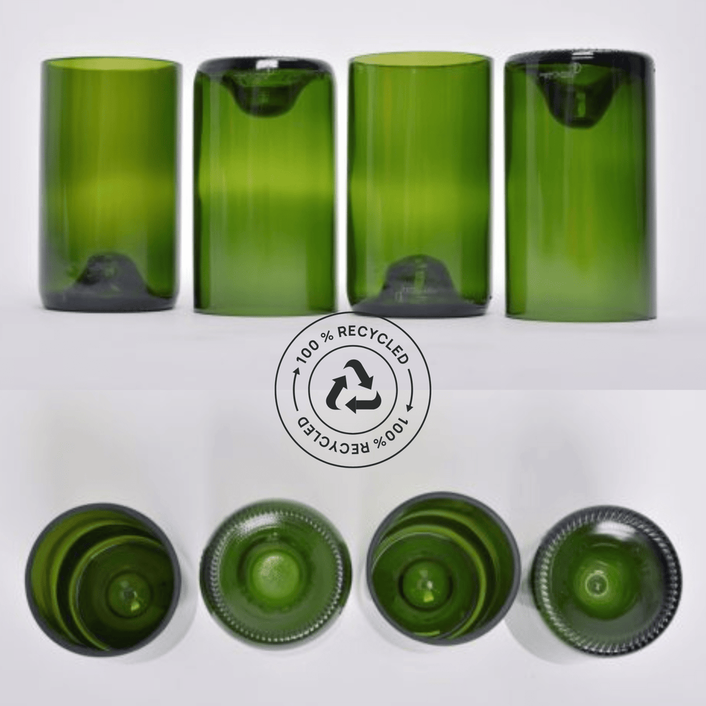 Verre cocktail vin recyclé vert - format long drink plates & culotées