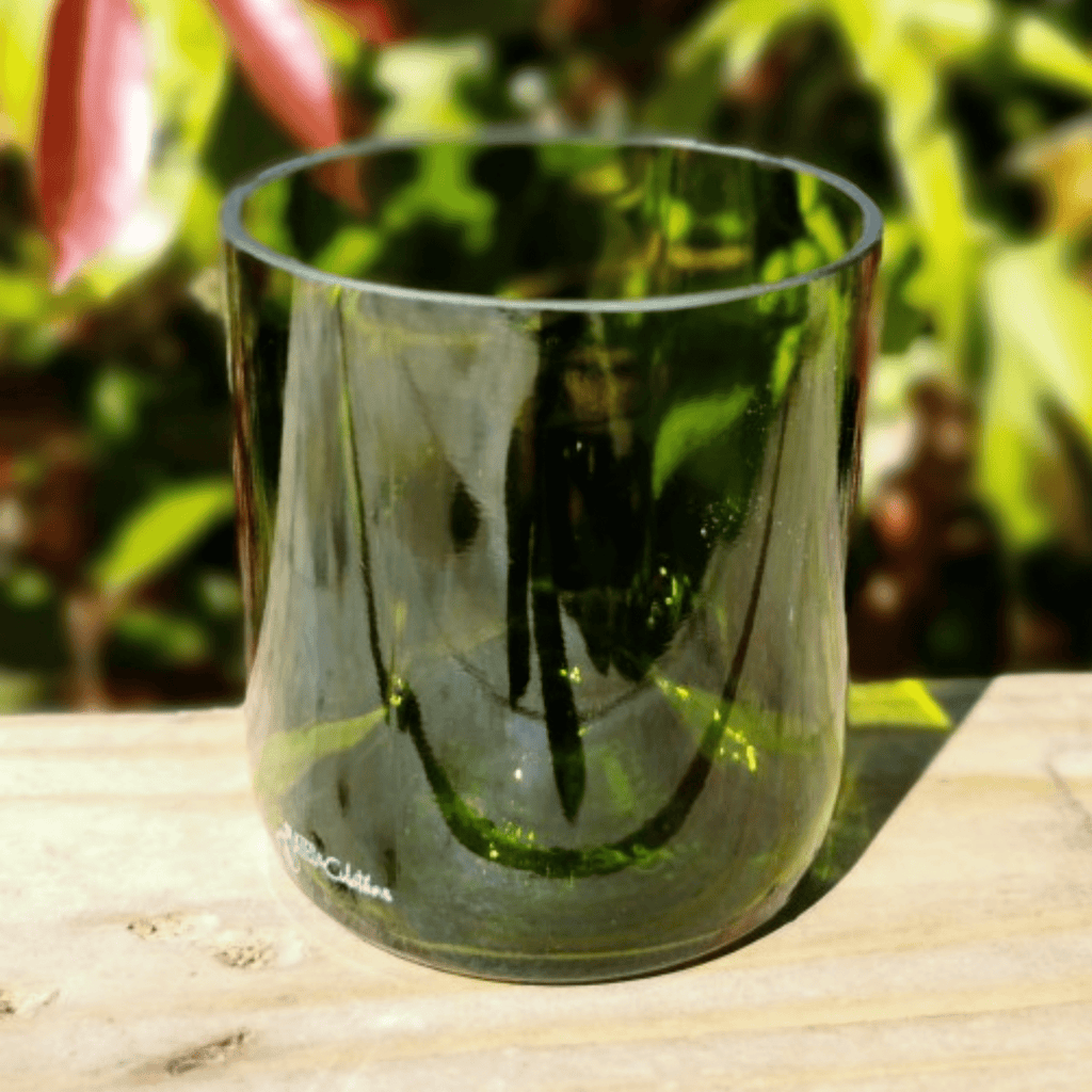 Verre en bouteille vin recyclée vert - plates & culotées
