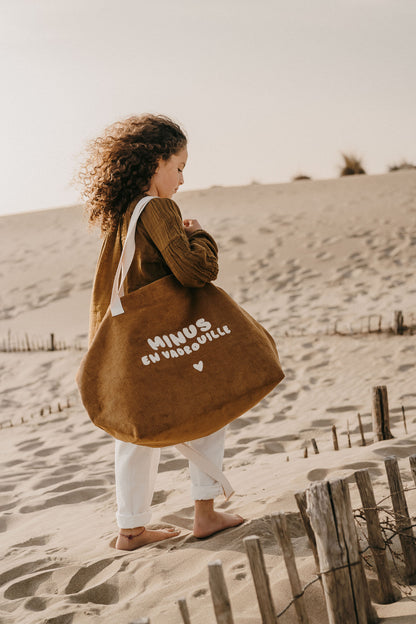 Grand sac cabas minus en vadrouille en velours - zakuw
