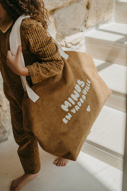 Grand sac cabas minus en vadrouille en velours - zakuw
